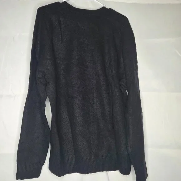 J. Crew Men's Black Crewneck Sweater in extra-soft yarn Large - Picture 3 of 4